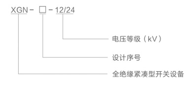 XGN□-1224系列全绝缘全封闭充气式金属开关设备型号含义